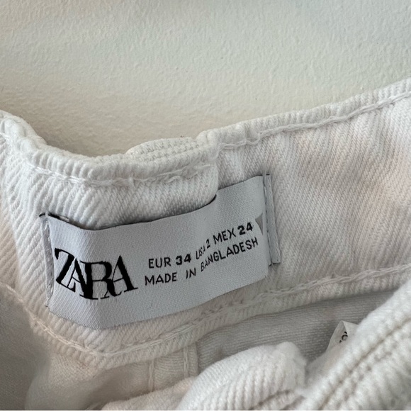 Zara white high-rise wide leg cropped jeans size US 2 never worn - Picture 7 of 7